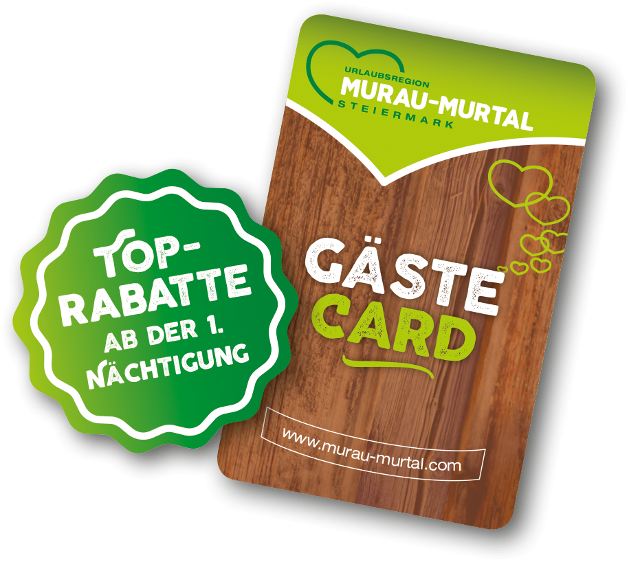 Murau-Murtal Gaestecard mit tollen Vergünstigungen beim Urlaub im Auszeit Hotel